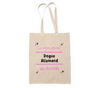 Otshirt Sac La meilleure Dogue Allemand au monde 2 - Idée Sac Cadeau Cadeau Anniversaire Fête Original Famille Travail Départ Collègue Retraite Noël. - Taille Unique