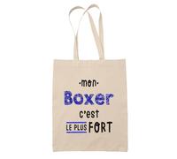 Otshirt Sac Mon Boxer Cest le plus fort - Idée Sac Cadeau Cadeau Anniversaire Fête Original Famille Travail Départ Collègue Retraite Noël. - Taille Unique