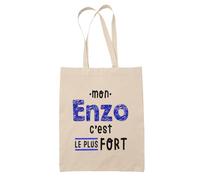 Otshirt Sac Mon Enzo Cest le plus fort - Idée Sac Cadeau Cadeau Anniversaire Fête Original Famille Travail Départ Collègue Retraite Noël. - Taille Unique