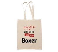 Otshirt Sac Priorite N1 dans ma vie Cest mon Boxer - Idée Sac Cadeau Cadeau Anniversaire Fête Original Famille Travail Départ Collègue Retraite Noël. - Taille Unique