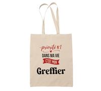 Otshirt Sac Priorite N1 dans ma vie Cest mon Greffier - Idée Sac Cadeau Cadeau Anniversaire Fête Original Famille Travail Départ Collègue Retraite Noël. - Taille Unique