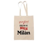Otshirt Sac Priorite N1 dans ma vie Cest mon Milan - Idée Sac Cadeau Cadeau Anniversaire Fête Original Famille Travail Départ Collègue Retraite Noël. - Taille Unique