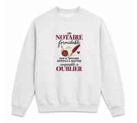 Otshirt Sweat Gris Chiné Notaire Formidable | Molleton Gratté 260 g/m² Col Rond Unisexe XS à 5XL | Pull Sweatshirt Hiver Quotidien | Idée Cadeau Noël Départ
