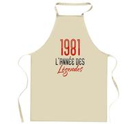 Otshirt Tablier 1981 l'année des légendes | Apron | Idée Tablier Personnalisable Cadeau Anniversaire Cuisine Jardinage Fête Original Famille Travail Départ Collègue Retraite