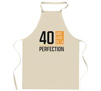 Otshirt Tablier 40 ans l'age de la perfection | Apron | Idée Tablier Personnalisable Cadeau Anniversaire Cuisine Jardinage Fête Original Famille Travail Départ Collègue Retraite