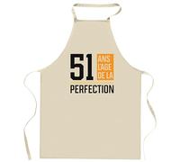Otshirt Tablier 51 ans l'age de la perfection | Apron | Idée Tablier Personnalisable Cadeau Anniversaire Cuisine Jardinage Fête Original Famille Travail Départ Collègue Retraite