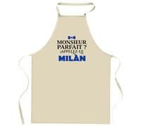 Otshirt Tablier Monsieur Parfait Milan - Apron - Idée Tablier de Cuisine Cadeau Anniversaire Fête Original Famille Travail Départ Collègue Retraite Noël.