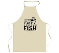 Otshirt Tablier Pêche 21 Noir | Apron | Idée Tablier Personnalisable Cadeau Anniversaire Cuisine Jardinage Fête Original Famille Travail Départ Collègue Retraite