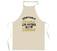 Otshirt Tablier Véritable directeur les autres font semblant | Apron | Idée Tablier Personnalisable Cadeau Anniversaire Cuisine Jardinage Fête Original Famille Travail Départ Collègue Retraite
