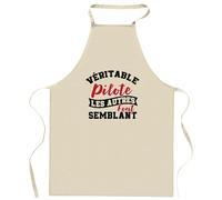 Otshirt Tablier Véritable pilote les autres font semblant | Apron | Idée Tablier Personnalisable Cadeau Anniversaire Cuisine Jardinage Fête Original Famille Travail Départ Collègue Retraite