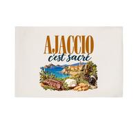 Otshirt Tapis de Bain Ajaccio C'est sacré | Idée Cadeau Souvenir Ville Anniversaire Noël | Coton 725 g/m² 61 × 40 cm Lavable en Machine | Salle de Bain et WC