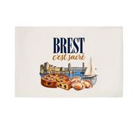 Otshirt Tapis de Bain Brest C'est sacré | Idée Cadeau Souvenir Ville Anniversaire Noël | Coton 725 g/m² 61 × 40 cm Lavable en Machine | Salle de Bain et WC