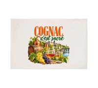 Otshirt Tapis de Bain Cognac C'est sacré | Idée Cadeau Souvenir Ville Anniversaire Noël | Coton 725 g/m² 61 × 40 cm Lavable en Machine | Salle de Bain et WC