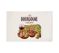 Otshirt Tapis de Bain La Bourgogne C'est sacré | Idée Cadeau Souvenir Région Anniversaire Noël | Coton 725 g/m² 61 × 40 cm Lavable en Machine | Salle de Bain et WC