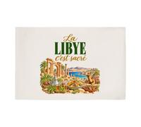 Otshirt Tapis de Bain La Libye C'est sacré | Idée Cadeau Souvenir Voyage Expatrié Anniversaire Noël | Coton 725 g/m² 61 × 40 cm Lavable en Machine | Salle de Bain et WC