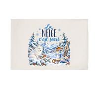 Otshirt Tapis de Bain La Neige C'est sacré | Idée Cadeau Amoureux de la Nature Anniversaire Noël | Coton 725 g/m² 61 × 40 cm Lavable en Machine | Salle de Bain et WC