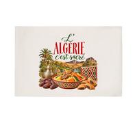 Otshirt Tapis de Bain L'Algérie C'est sacré | Idée Cadeau Souvenir Voyage Expatrié Anniversaire Noël | Coton 725 g/m² 61 × 40 cm Lavable en Machine | Salle de Bain et WC