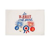 Otshirt Tapis de Bain Le 14 Juillet C'est sacré | Idée Cadeau Fête Anniversaire Noël | Coton 725 g/m² 61 × 40 cm Lavable en Machine | Salle de Bain et WC