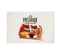 Otshirt Tapis de Bain Le Pays Basque C'est sacré | Idée Cadeau Souvenir Région Anniversaire Noël | Coton 725 g/m² 61 × 40 cm Lavable en Machine | Salle de Bain et WC