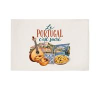 Otshirt Tapis de Bain Le Portugal C'est sacré | Idée Cadeau Souvenir Voyage Expatrié Anniversaire Noël | Coton 725 g/m² 61 × 40 cm Lavable en Machine | Salle de Bain et WC