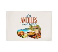 Otshirt Tapis de Bain Les Antilles C'est sacré | Idée Cadeau Souvenir Région Anniversaire Noël | Coton 725 g/m² 61 × 40 cm Lavable en Machine | Salle de Bain et WC