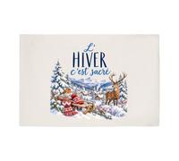 Otshirt Tapis de Bain l'hiver C'est sacré | Idée Cadeau Fête Anniversaire Noël | Coton 725 g/m² 61 × 40 cm Lavable en Machine | Salle de Bain et WC