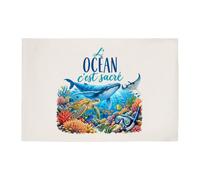 Otshirt Tapis de Bain L'Océan C'est sacré | Idée Cadeau Amoureux de la Nature Anniversaire Noël | Coton 725 g/m² 61 × 40 cm Lavable en Machine | Salle de Bain et WC