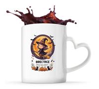 Otshirt Tasse Cœur Directrice - Joyeux Halloween 2 - Mug - Idée Tasse Personnalisable en forme de Cœur Cadeau Anniversaire Fête Original Famille Travail Départ Collègue Retraite Noël.