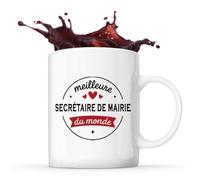 Otshirt Tasse de la Meilleure Secrétaire de Mairie du monde 1- Mug - Idée Tasse Personnalisable Cadeau Anniversaire Fête Original Famille Travail Départ Collègue Retraite Noël.