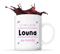 Otshirt Tasse La meilleure Louna au monde 2 - Mug - Idée Tasse Personnalisable Cadeau Anniversaire Fête Original Famille Travail Départ Collègue Retraite Noël.