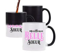 Otshirt Tasse Magique Meilleure Belle Sœur | Mug qui change couleur avec la chaleur | Idée Cadeau Belle Sœur Humour Original Noël Anniversaire Famille Amour