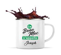 Otshirt Tasse Métal Ce beau mec sappelle Joseph - Mug - Idée Tasse Personnalisable en Métal Cadeau Anniversaire Camping Fête Original Famille Travail Départ Collègue Retraite Noël.