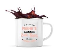 Otshirt Tasse Métal Pas Parfaite mais Belle Sœur | 360 ml Mug Émaillé Métallique | Idée Cadeau Belle-Sœur Humour Original Noël Anniversaire Famille Amour