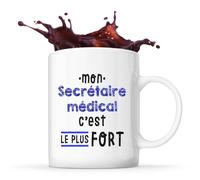 Otshirt Tasse Mon Secretaire medical C'est le plus fort - Mug - Idée Tasse Personnalisable Cadeau Anniversaire Fête Original Famille Travail Départ Collègue Retraite Noël.