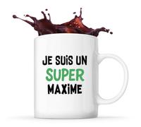 Otshirt Tasse Un Super Maxime 2 - Mug - Idée Cadeau Prénom Personnalisable Humour Anniversaire Fête Retraite Drôle Original Collègue