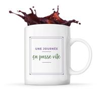 Otshirt Tasse Une Journee Ca Passe Vite - Mug - Idée Tasse Personnalisable Cadeau Anniversaire Fête Original Famille Travail Départ Collègue Retraite Noël. - Violet&Vert - 3