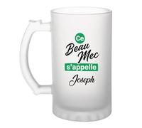 Otshirt Verre à Bière Ce beau mec sappelle Joseph - Beer Glass - Idée Chope de Bière Cadeau Anniversaire Fête Original Famille Travail Départ Collègue Retraite Noël.