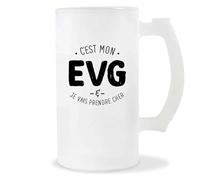 Otshirt Verre à Bière C'est mon EVG | Chope de Bière Pinte | Mug Idée Cadeau EVJF Homme EVG Humour Original Enterrement de Vie de Garçon Mari Mariage Drôle Noël Anniversaire