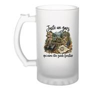 Otshirt Verre à Bière Juste un gars qui aime être garde forestier | Chope Givrée Verre Trempé 470 ml à Anse Recto Verso | Apéro Bar Bistrot Match | Idée Cadeau Fête des Pères Noël