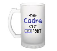 Otshirt Verre à Bière Mon Cadre C'est le plus fort - Beer Glass - Idée Chope de Bière Cadeau Anniversaire Fête Original Famille Travail Départ Collègue Retraite Noël.