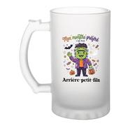 Otshirt Verre à Bière Mon Monstre Préféré C'est Mon Arrière-petit-fils - Beer Glass - Idée Chope de Bière Cadeau Anniversaire Fête Original Famille Travail Départ Collègue Retraite Noël.