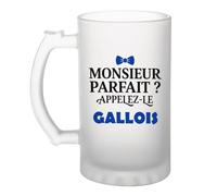 Otshirt Verre à Bière Monsieur Parfait Gallois - Beer Glass - Idée Chope de Bière Cadeau Anniversaire Fête Original Famille Travail Départ Collègue Retraite Noël.