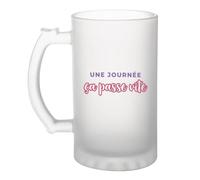 Otshirt Verre à Bière Une Journee Ca Passe Vite - Beer Glass - Idée Chope de Bière Cadeau Anniversaire Fête Original Famille Travail Départ Collègue Retraite Noël. - Violet&Rose - 2