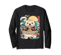 Otter Bol à Ramen Japonais Motif Vagues de l'océan Manche Longue