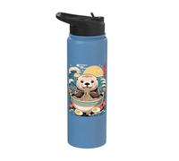 Otter Bol à ramen japonais Motif vagues de l'océan Stainless Steel Insulated Water Bottle