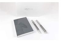 Otto Hutt Design 04 168-1163 - Set de stylo à bille avec revêtement de qualité supérieure laqué mat de couleur gris graphite - Épaisseur de plume B et plume dorée 18 carats