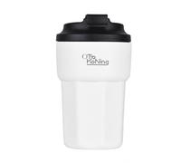 OTTO KONING Mug Isotherme 350 ml, Thermos Café Étanche Acier Inoxydable | Double paroi isolante 4h, inox 18/8 sans BPA, couvercle vissé anti-fuite, compatible porte-gobelet, bureau et voyage