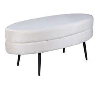 Paris prix Pouf ovale velours - Ivoire