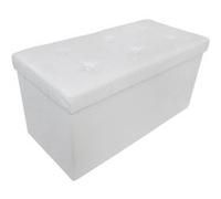 Ottoman avec Espace de Stockage, Banc Pliant, Finition piquée et capitonnée, 76 x 38 x 38 cm, Blanc, Charge maximale: 150 kg Blanc G