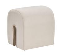 Ottoman Moderne en Forme de Pont en Velours Beige Rembourré 35 x 42 x 42 cm Modo